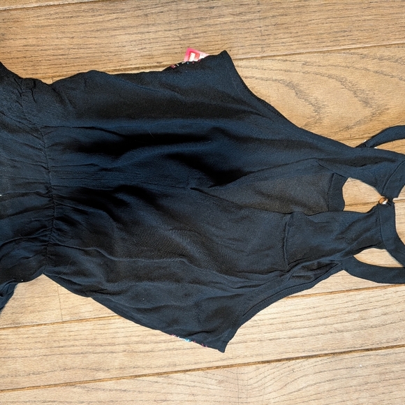 NWT Xhilaration Black Sleeveless Embroidered Women's Romper Size Extra Small - Picture 5 of 5
